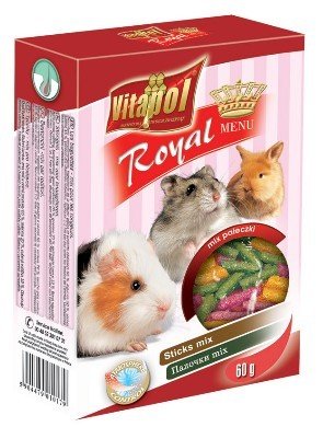 Przekąska dla gryzoni i królika VITAPOL, paluszki mix, 60 g. Vitapol
