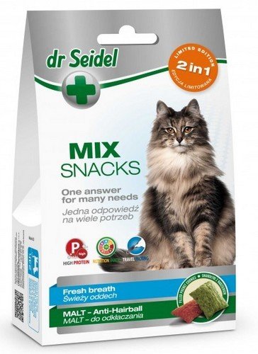 Przekąska dla kota DR SEIDEL, 2w1 malt/oddech, 60 g. Dr Seidel