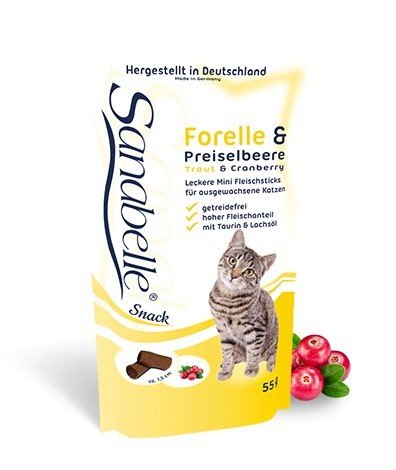 Przekąska dla kota SANABELLE Snack, pstrąg z borówką, 55 g. Sanabelle