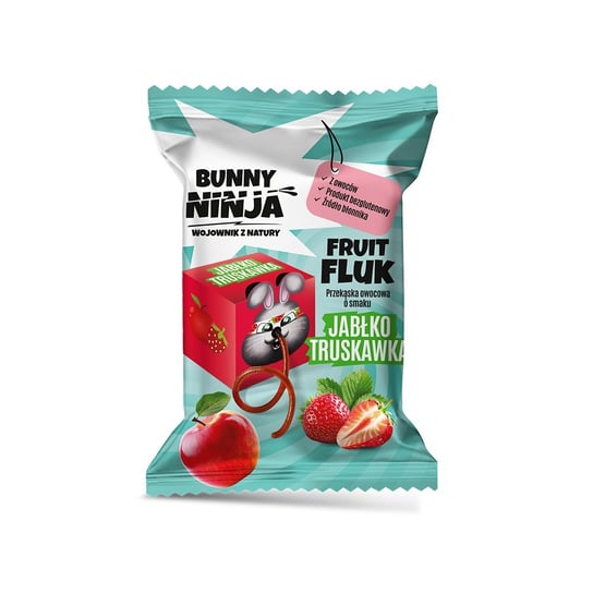 Przekąska Owocowa Fruit Fluk Bunny Ninja Jabłko & Truskawka Bez Dodatku Cukru Bez Glutenu 15G Merkury SA