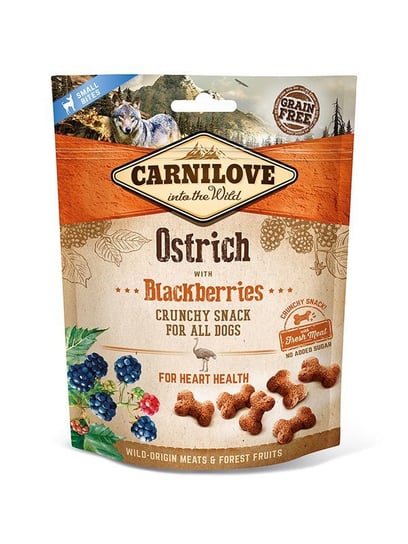 Przekąska z jeżynami CARNILOVE Snack Crunchy Ostrich&Blackberries, 200 g Carnilove