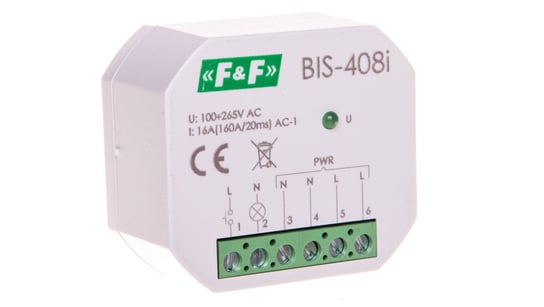 Przekaźnik bistabilny 1 Z 16A 230V AC Inrush BIS-408i F&F