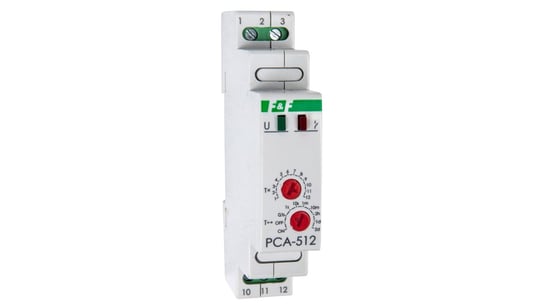 Przekaźnik czasowy 1P 10A 0,1sek-576h 12-264V AC/DC opóźnione wyłączenie PCA512UNI F&F
