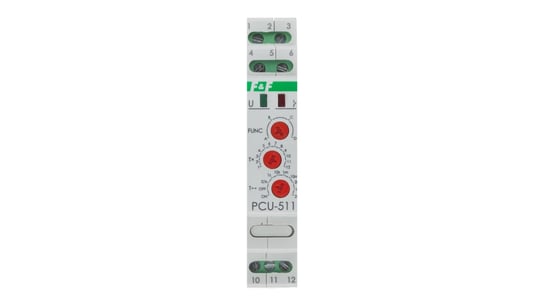 Przekaźnik czasowy 1P 8A 0,1-576h 230V AC, 24V AC/DC wielofunkcyjny PCU-511DUO F&F