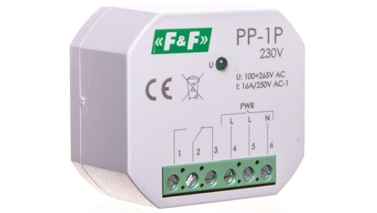 Przekaźnik elektromagnetyczny 1P 16A 250V AC PP-1P-230V F&F