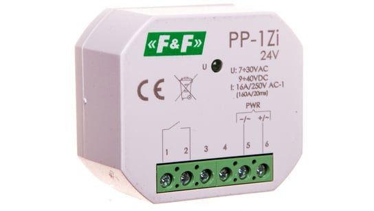 Przekaźnik elektromagnetyczny 1Z 16A 7-30V AC/9-40V DC (160A/20ms) PP-1Zi-24V F&F