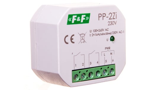 Przekaźnik elektromagnetyczny 2Z 16A 100-265V AC (160A/20ms) PP-2Zi-230V F&F