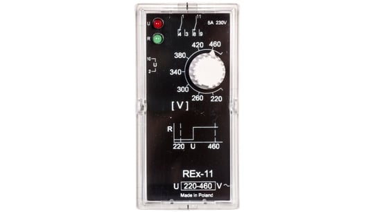 Przekaźnik kontroli napięcia 1-fazowy 2P 5A 220-460V AC REX-11 2605764 RELPOL