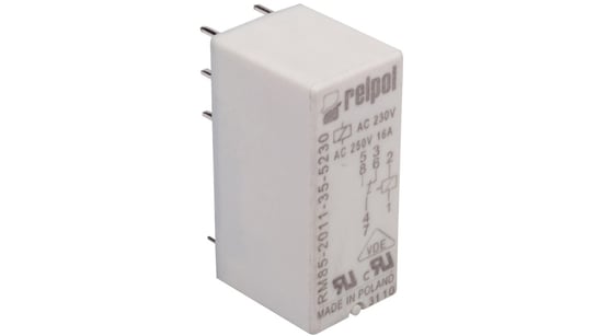 Przekaźnik miniaturowy 1P 16A 230V AC PCB AgNi RM85-2011-35-5230 604658 RELPOL