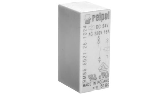 Przekaźnik miniaturowy 1Z 16A 24V DC PCB AgSnO2 RM85-5021-25-1024 855082 RELPOL
