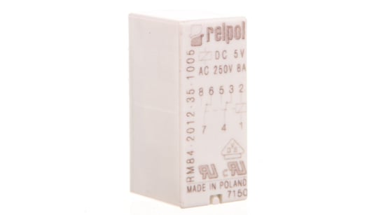 Przekaźnik miniaturowy 2P 8A 5V DC PCB AgNi RM84-2012-35-1005 600332 RELPOL