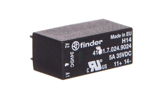 Przekaźnik miniaturowy do płytki drukowanej i gniazd serii 95.x5.x, 93.x2 SSR OC 5A/24VDC, zasil. 24VDC 41.81.7.024.9024 FINDER