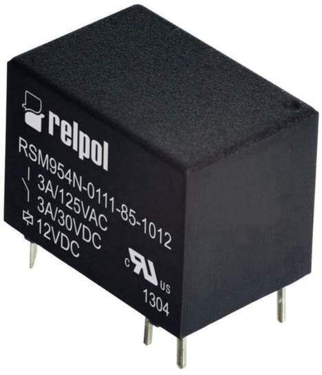 Przekaźnik subminiaturowy RSM954N-0111-85-1009 monostabilny, 1 zestyk przełączny, 3 A, do obwodów drukowanych.wejście / cewka: 6-7, napięcie RELPOL