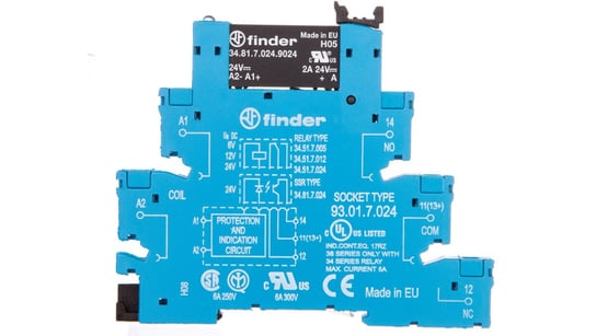 Przekaźnikowy moduł sprzęgający półprzewodnikowy 2A 24V DC 6,2mm 38.81.7.024.9024 FINDER