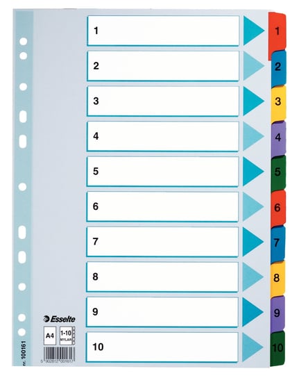 Przekładki 1-10 Esselte Mylar A4 Numeryczne Esselte