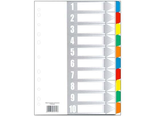 Przekładki kart. laminowane Tres A4 1-10 kolorowe TIERRA