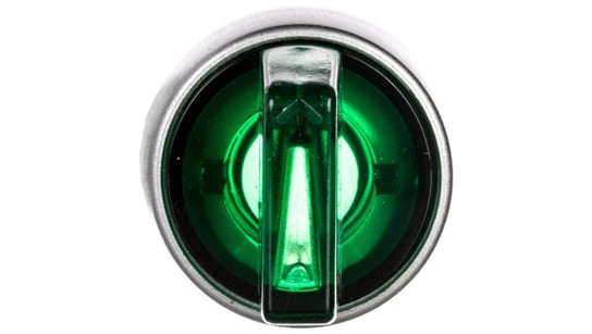 Przełącznik 3-poł. zielony 2Z podświetlany 230V AC pierścień niklowany ST22-P3L.Z-20-LED230AC SPAMEL