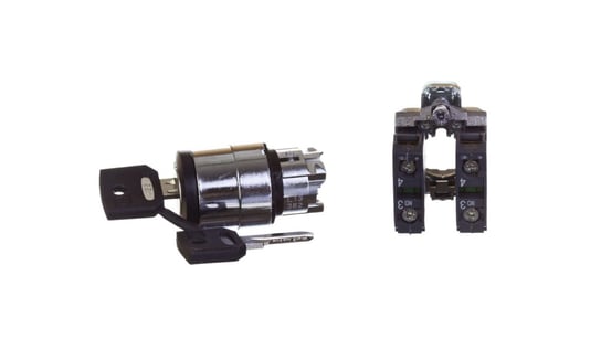Przełącznik 3 położeniowy klucz 22mm czarny 2Z bez samopowrotu XB4BG33 Schneider Electric