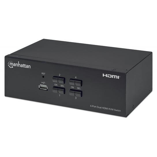 Przełącznik KVM Manhattan HDMI/USB 4x1 Dual-Monitor Video 4K*30Hz Manhattan