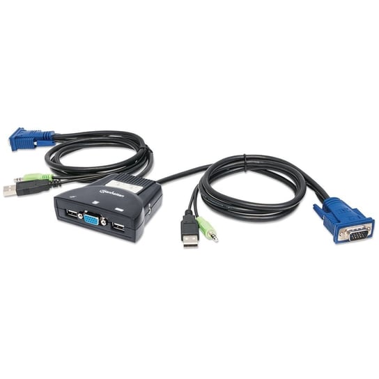 Przełącznik KVM Manhattan VGA/USB 2x12-Portowy z Audio Manhattan