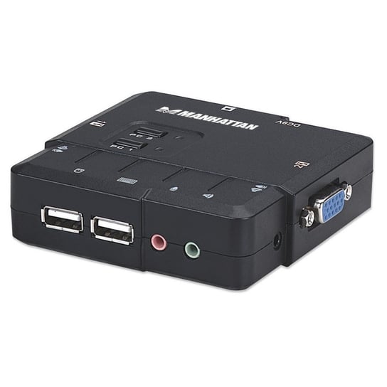 Przełącznik KVM Manhattan VGA/USB 2x12-Portowy z Audio/Mic Manhattan