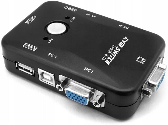 Przełącznik Kvm Vga 2X1 Switch 3Xusb Hub Box PAWONIK