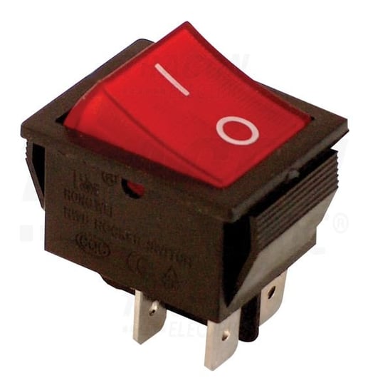 Przełącznik przycisk wyłącznik kołyskowy podświetlany czerwony 230V TES-42 Inny producent