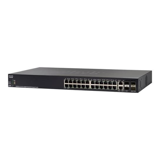 Przełącznik zarządzany Cisco Small Business SG350X-24MP 24 x 10-100-1000 (PoE+) + 2 x combo 10 gigabit SFP+ + 2 x 10 Gigabit SFP+… Cisco