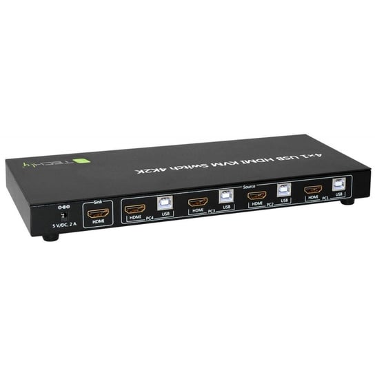 PrzełącznikTechly KVM HDMI/USB 4x1 Audio 4K*60Hz Techly