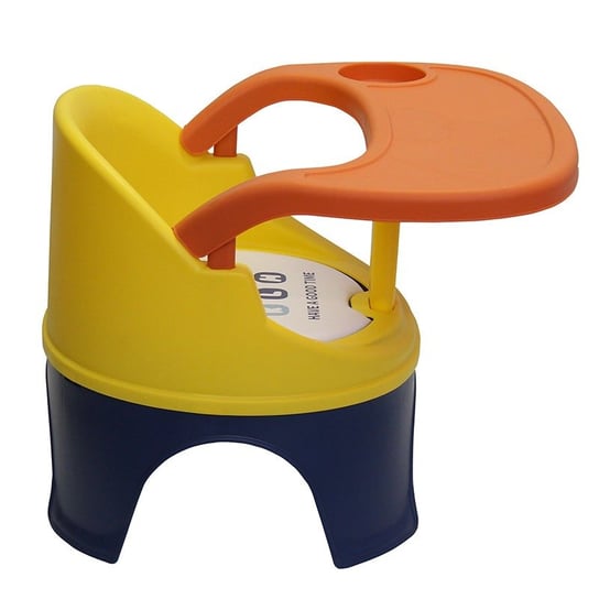 Przenośne krzesełko dla dziecka do karmienia i zabawy - żółto granatowe Hedo