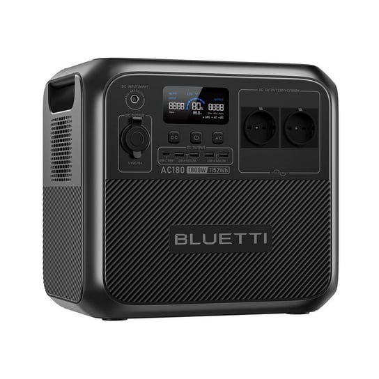 Przenośny generator prądu BLUETTI AC180, akumulator LiFePO4 1152 Wh, 0-80% w 45 min, przenośna elektrownia na kemping, podróże, awarie zasilania Bluetti