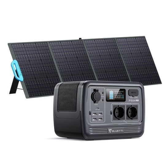 Przenośny generator słoneczny BLUETTI PS54 700W z panelem słonecznym PV200, akumulator LiFePO4 537Wh, przenośna elektrownia na kemping, podróże, przyczepę kempingową Bluetti