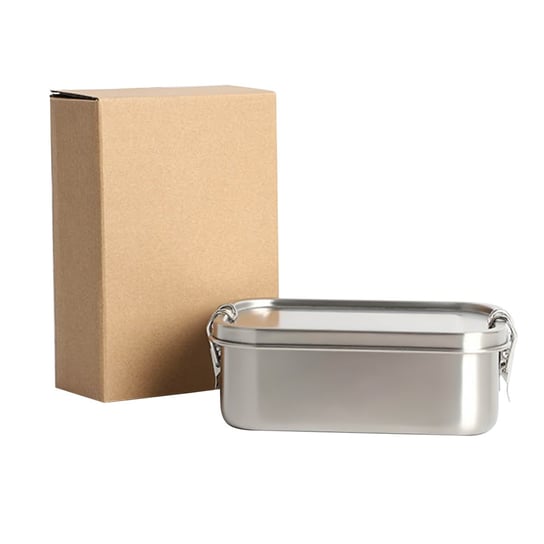 Przenośny Lunchbox ze stali nierdzewnej w kolorze srebrnym o pojemności 800 ml - do przenoszenia żywności, przekąsek i nie tylko Intirilife