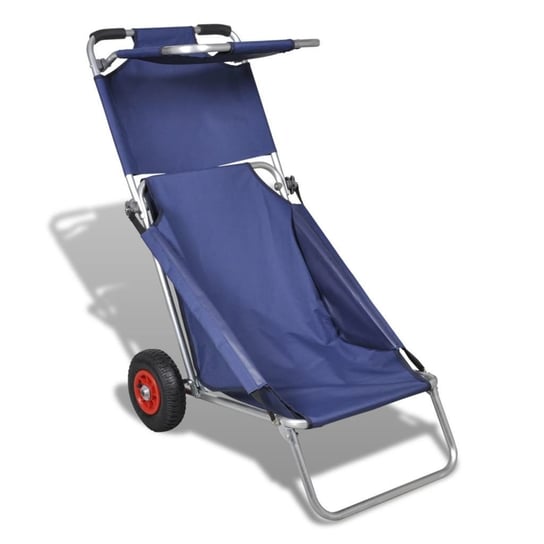 Przenośny wózek i krzesło w jednym, składany, niebieski vidaXL