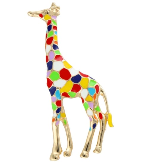 Przepiękna ozdobna śliczna broszka żyrafa kolorowa Agrafka