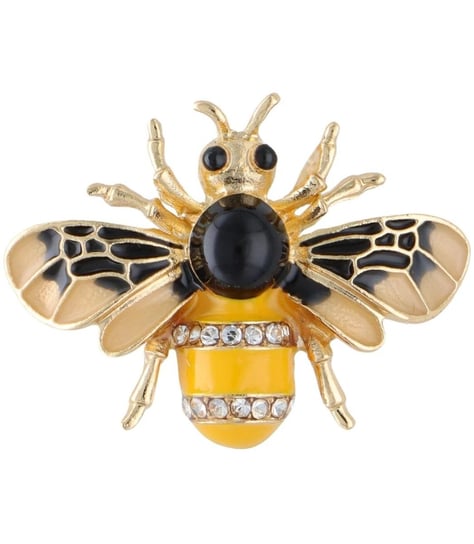 Przepiękna ozdobna złota broszka pszczoła owad Agrafka