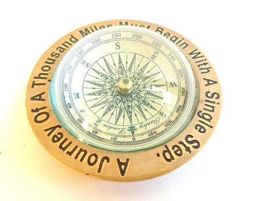 Przepiękny, mosiężny kompas soczewkowy DREAM - COM-0369 GIFTDECO