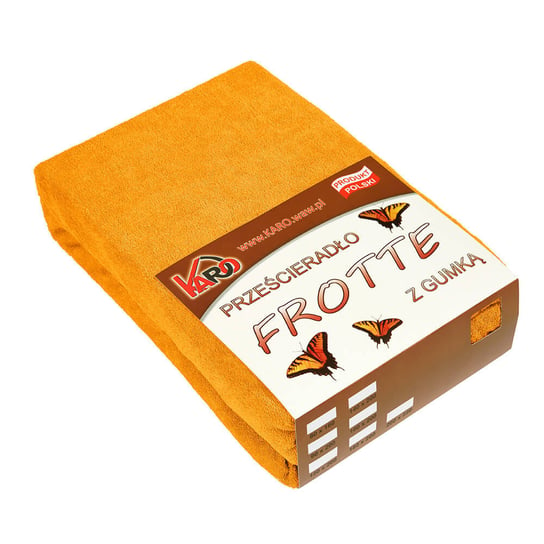 Prześcieradło frotte z gumką 70x140 pomarańczowe grube 200g/m2 KARO Karo