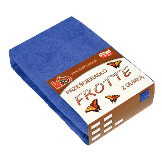 Prześcieradło frotte z gumką  70x140 szafirowe 029 grube 200g/m2 KARO Karo