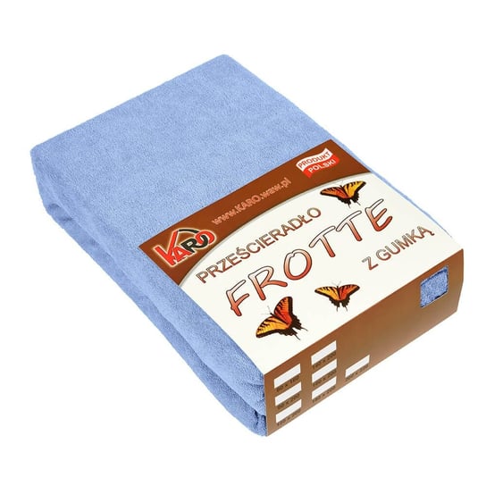 Prześcieradło frotte z gumką KARO 70x140 błękitne 028 grube 200g/m2 Karo