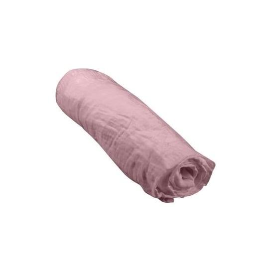 Prześcieradło z gazy bawełnianej 60 x 120 cm w modnym jednolitym kolorze baby pink Douceur