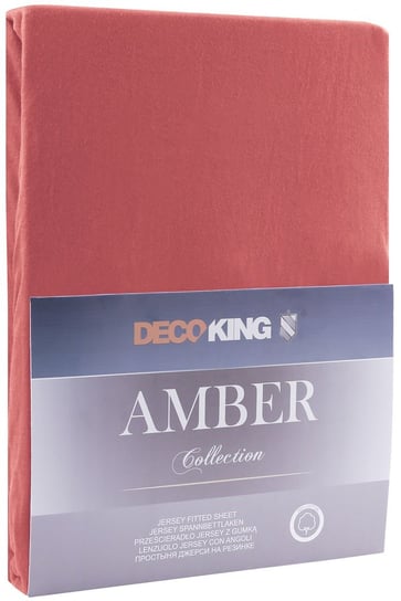 Prześcieradło z gumką, DecoKing, Amber, 160-180x200 cm, ciemnoróżowe DecoKing