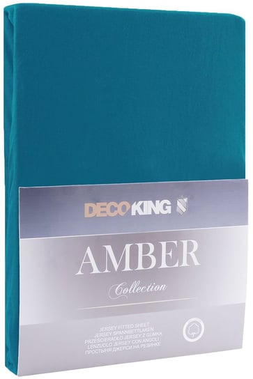 Prześcieradło z gumką, DecoKing, Amber, 220-240x220 cm, niebieskie DecoKing