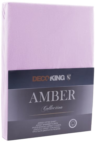 Prześcieradło z gumką, DecoKing, Amber, 80-90x200 cm, liliowe DecoKing