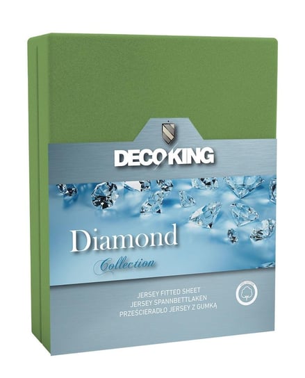 Prześcieradło z gumką, DecoKing, Diamond, 220x200 cm, zielone DecoKing