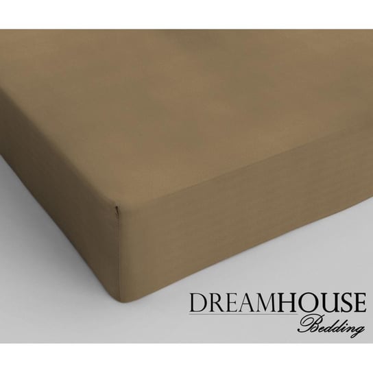 Prześcieradło z gumką, DreamHouse, bawełna, 160x200 cm, brązowe DreamHouse