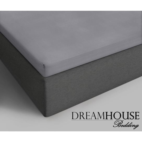 Prześcieradło z gumką, DreamHouse, bawełna, 160x220 cm, szare DreamHouse