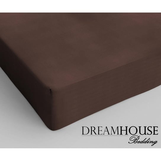 Prześcieradło z gumką, DreamHouse, bawełna, 180x200 cm, brązowe DreamHouse