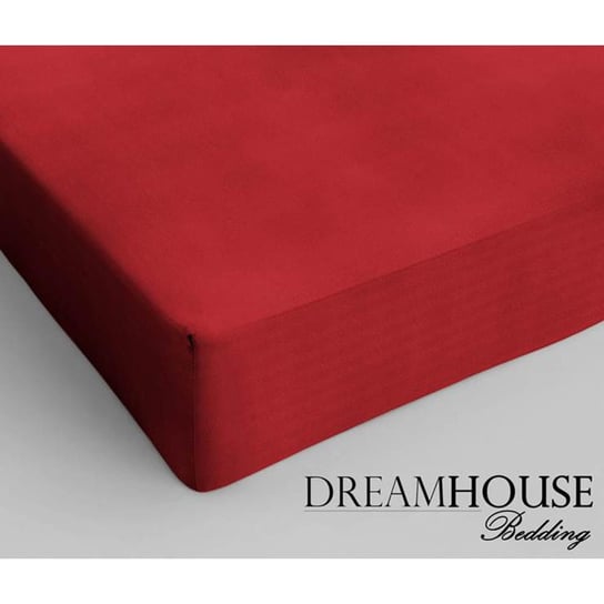 Prześcieradło z gumką, DreamHouse, bawełna, 200x220 cm, czerwone DreamHouse