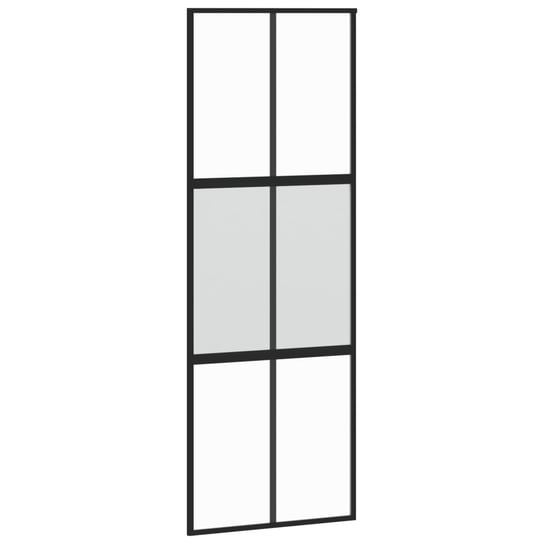 Przesuwne drzwi szklane, 76x205 cm, czarny/matowy/ Inna marka